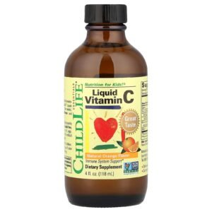 vitamina c líquida, laranja natural, 118 ml (4 fl oz) childlife essentials