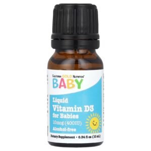 vitamina d3 em gotas para bebês, 10 mcg (400 ui), 10 ml (0,34 fl oz) california gold nutrition