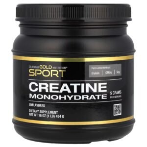 creatina mono hidratada sport, sem sabor, 454 kg (1 lb) california gold nutrition