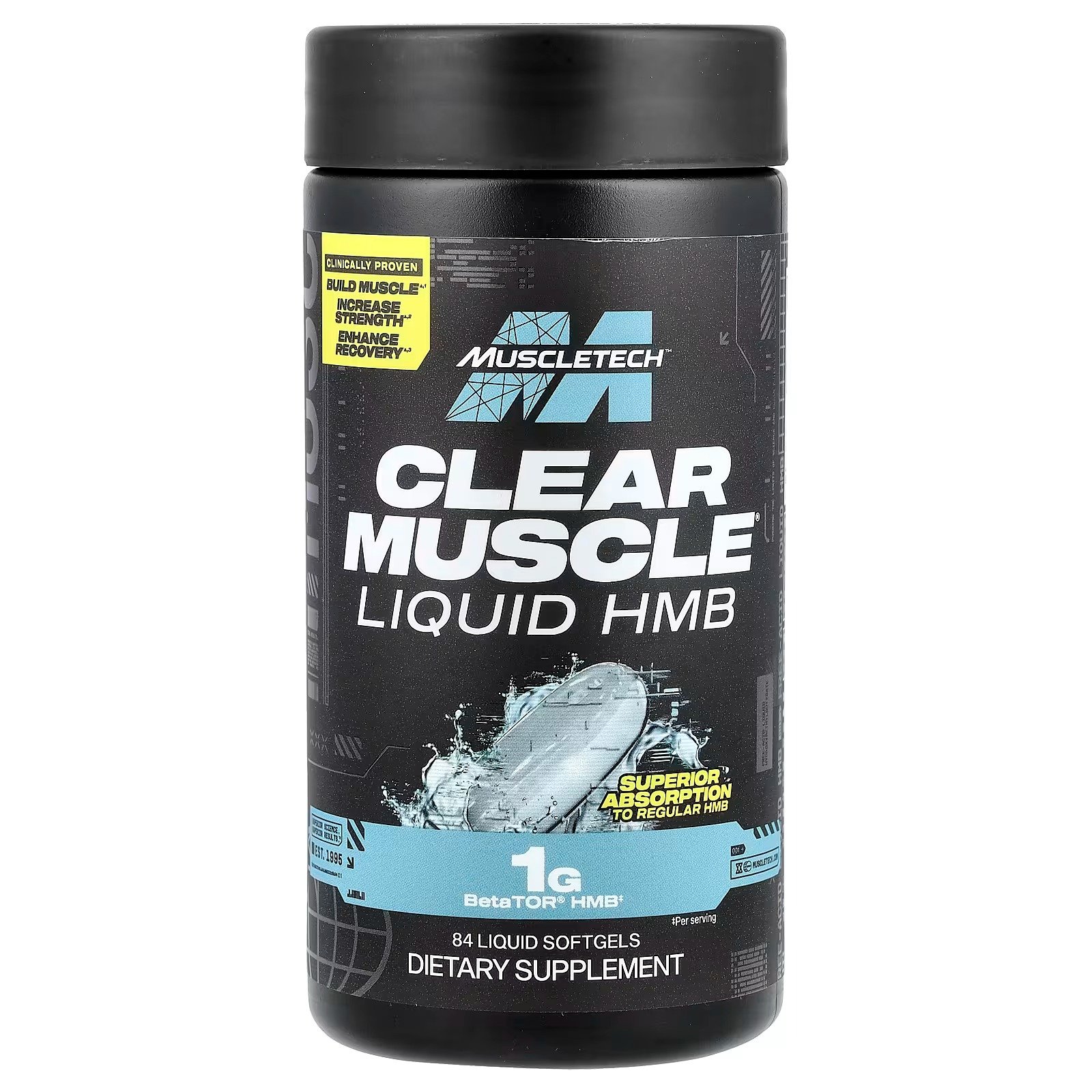 hmb líquido clear muscle, 84 cápsulas softgel líquidas muscletech