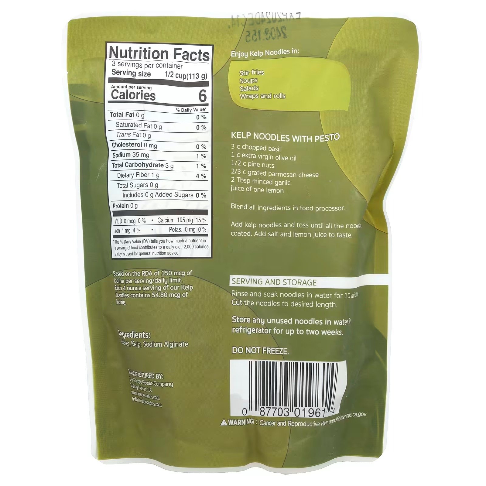 noodles de alga castanha, 340 g (12 oz) sea tangle noodle company noodles de alga castanha, 340 g (12 oz) sea tangle noodle company